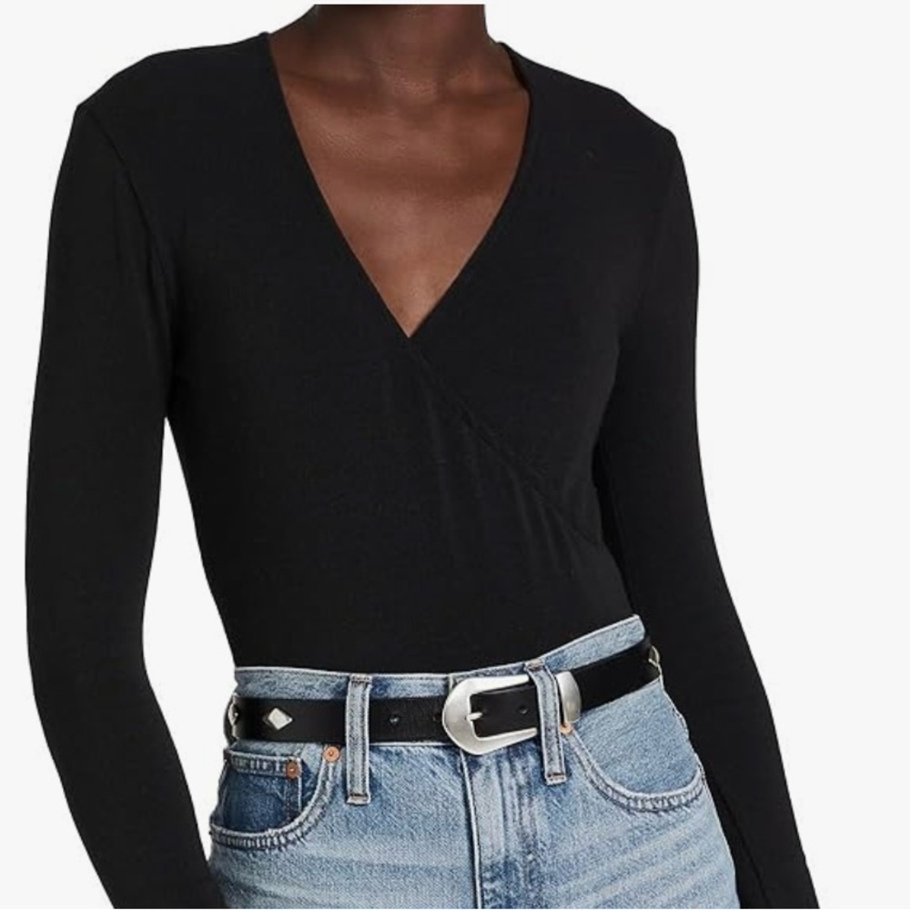 MADEWELL Black V-Neck Women's Top